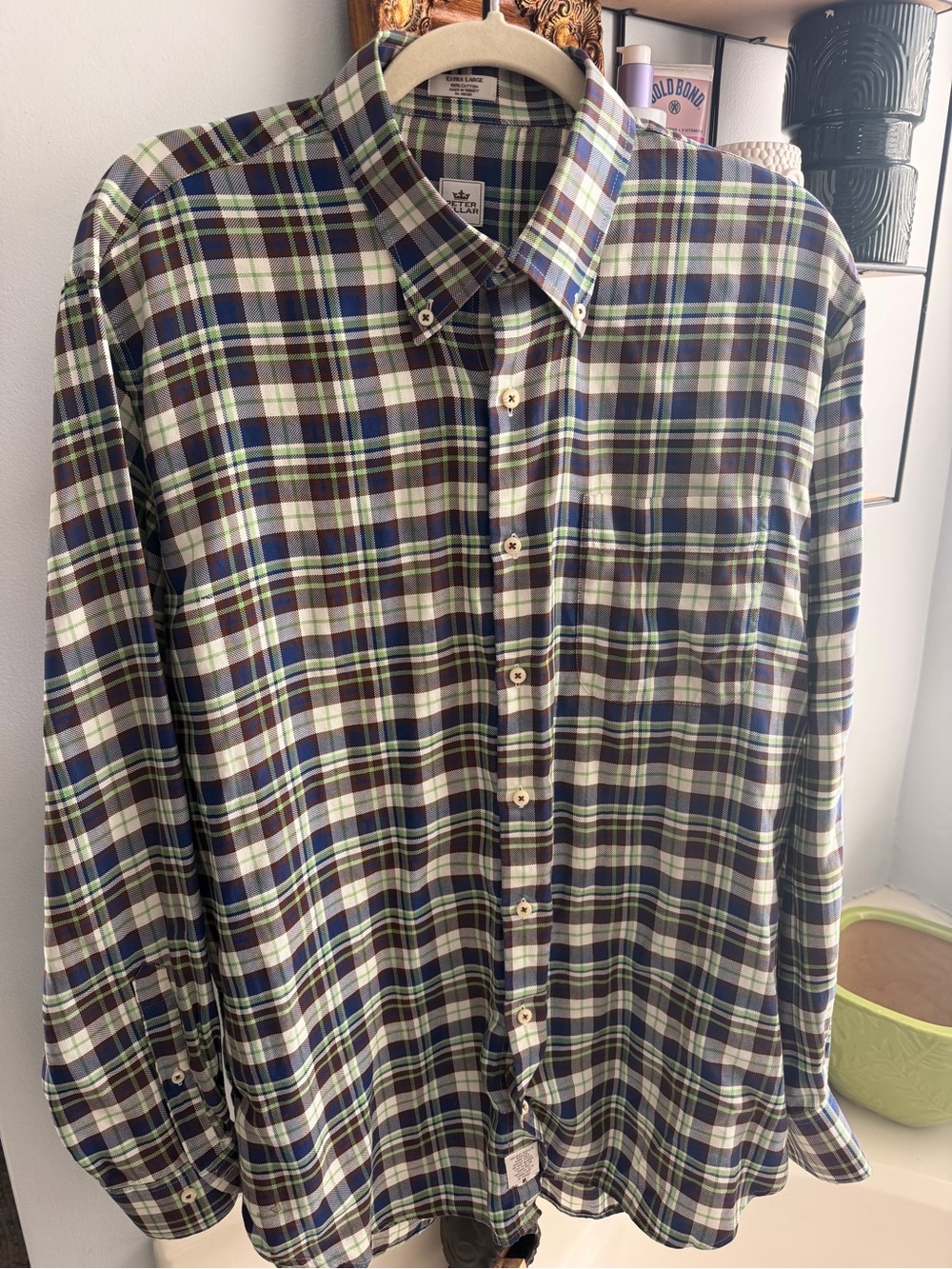 Peter Millar Plaid Shirt XL 100% Cotton Preppy Country Club Coastal Grandfather